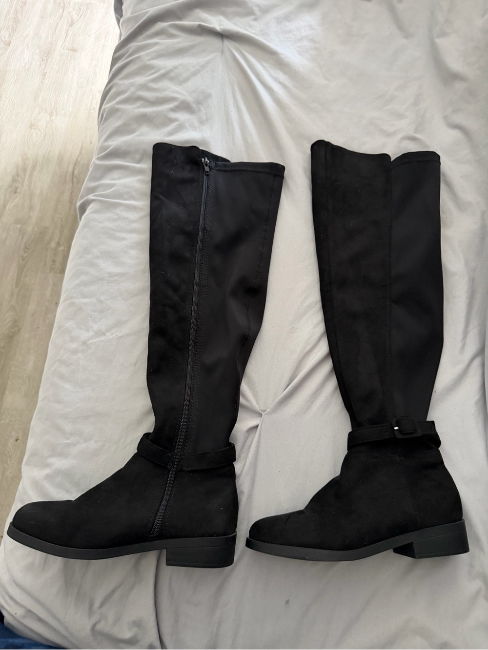 Classic Black Over-the-Knee Zip Riding Boots